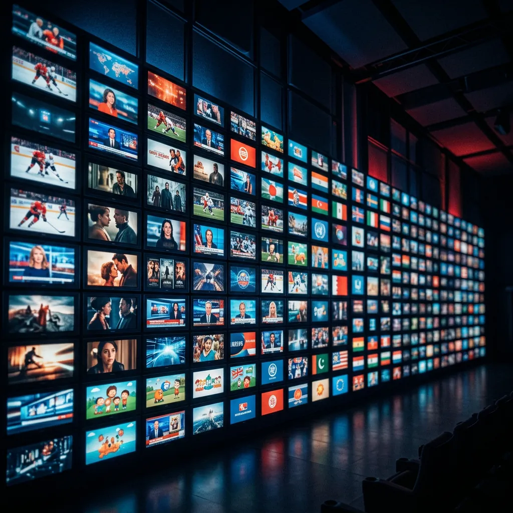 IPTV Canada 24000+ live channels grid wall